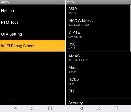 LG Stylo 3 Plus Wifi Debug Screen
