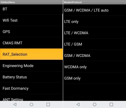 LG Stylo 3 Plus Network Mode Selection